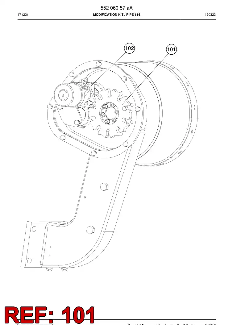 09598838a 095 988 38a INDEX PLATE - Sandvik Technical Drawing