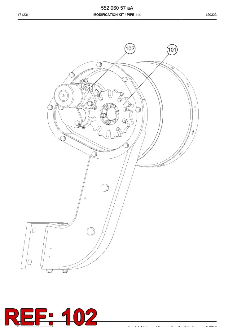09598968a 095 989 68a Swing piece - Sandvik Technical Drawing