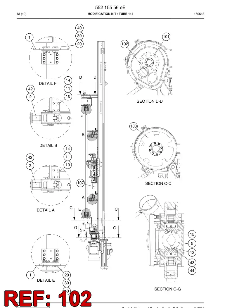 09598968b 095 989 68b Swing Piece - Sandvik Technical Drawing