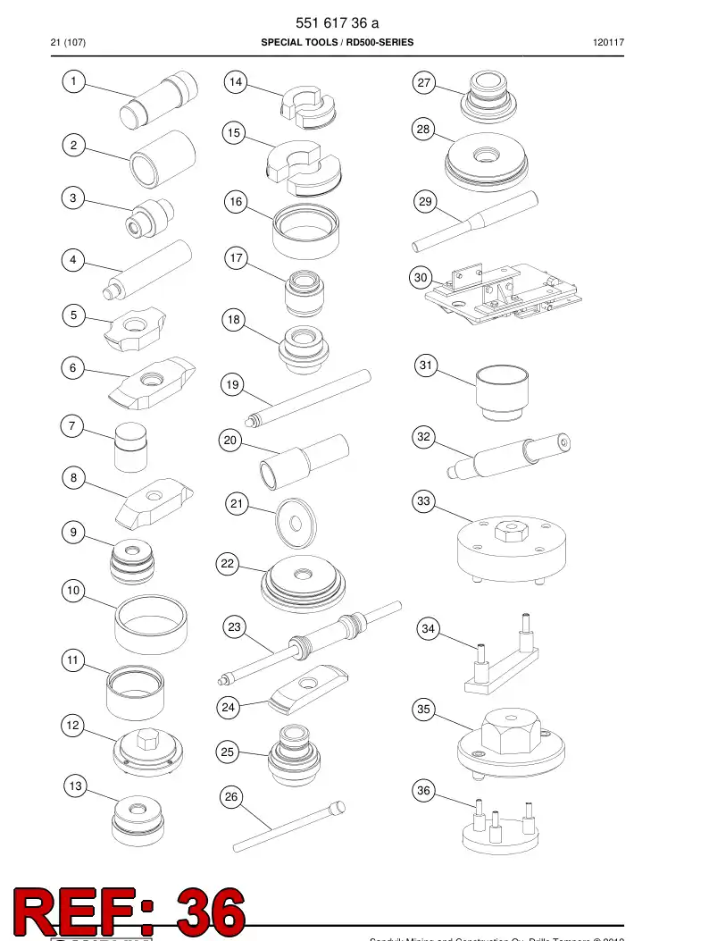09687658a 096 876 58a Plate, Mounting - Sandvik Technical Drawing
