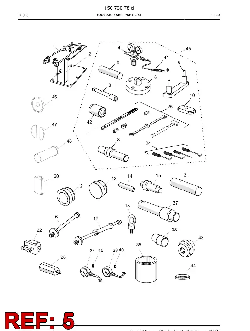 09690468a 096 904 68a Bracket - Sandvik Technical Drawing