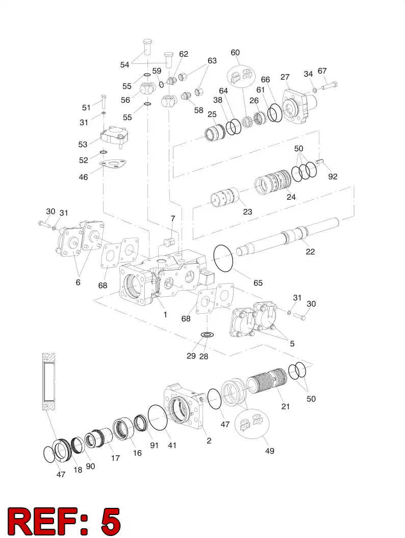 09734448 097 344 48 LOW PRESSURE ACCUMULATOR - Sandvik Technical Drawing