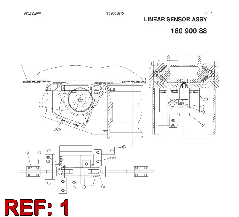 09736051 097 360 51 LINEAR POSITION TRANDUCER - Sandvik Technical Drawing
