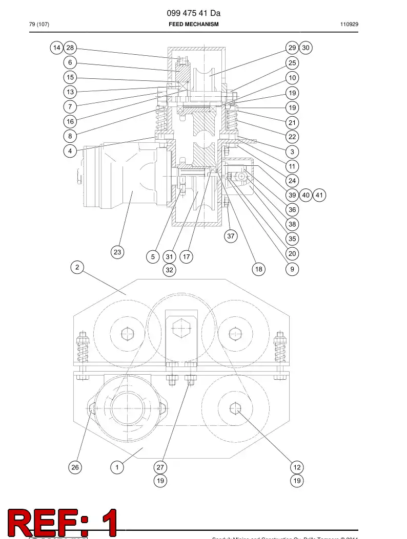 09947708 099 477 08 FRAME - Sandvik Technical Drawing