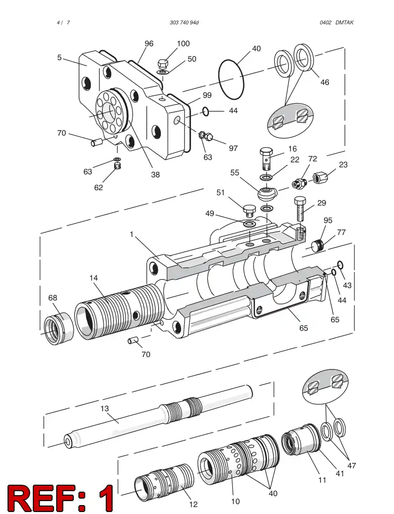 09990808 099 908 08 CYLINDER ASSY - Sandvik Technical Drawing