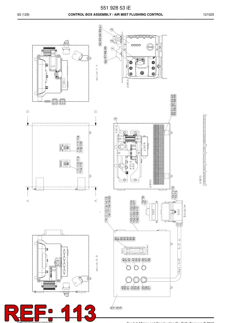 10055258a 100 552 58a Sign - Sandvik Technical Drawing