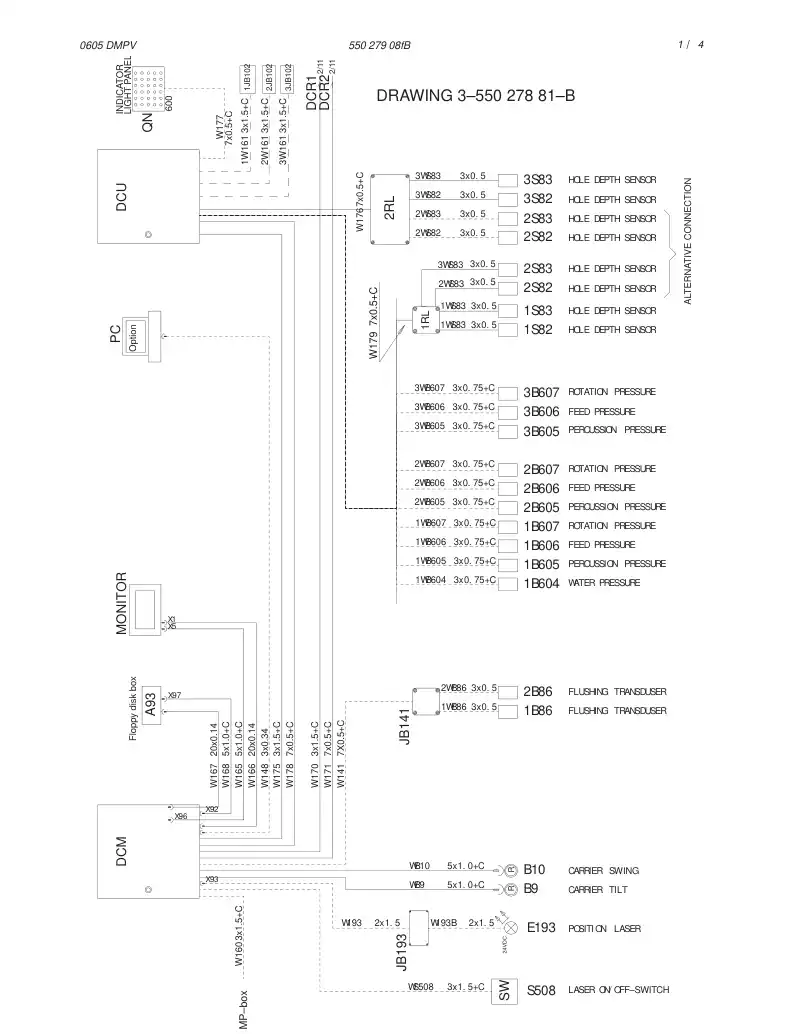 10095705 100 957 05 CABLE ASSY - Sandvik Technical Drawing