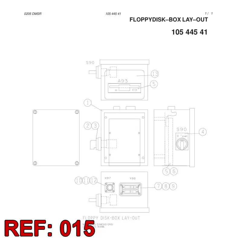 10145808 101 458 08 DRAWINF LIST FLOPPYDISK BOX - Sandvik Technical Drawing