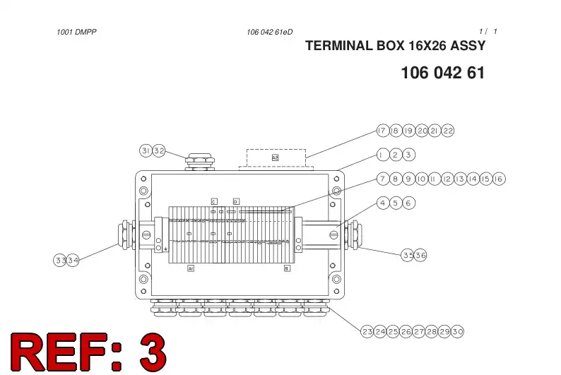 10165038 101 650 38 WIRING LIST - Sandvik Technical Drawing
