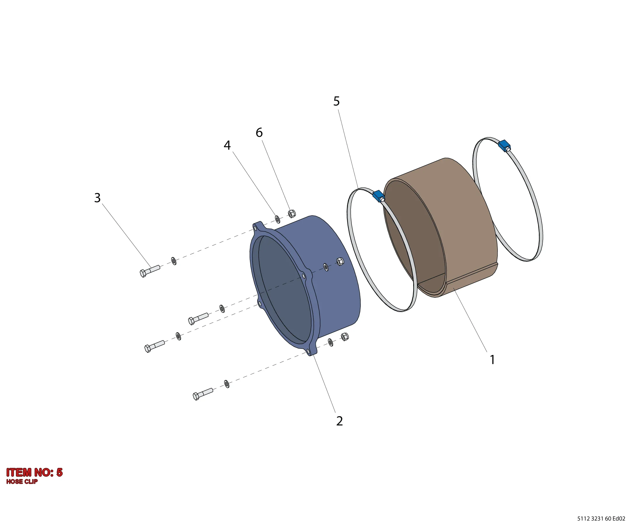 1030 1005 03 HOSE CLIP - Technical Drawing