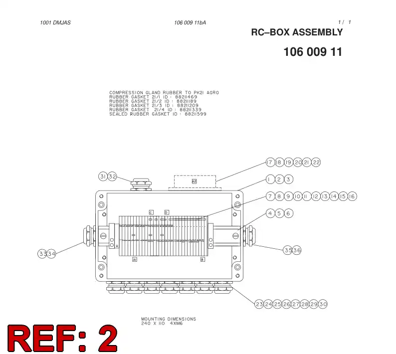 10463178 104 631 78 TERMINAL BOX 12X22 - Sandvik Technical Drawing