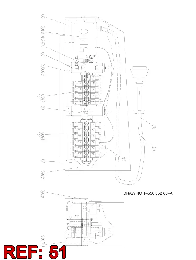 10500504 105 005 04 CABLE ASSY - Sandvik Technical Drawing