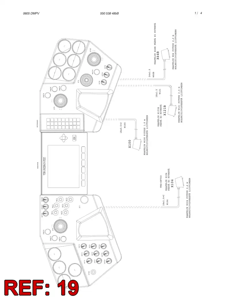10507021 105 070 21 CONNECTION CABLE 16-PIN - Sandvik Technical Drawing