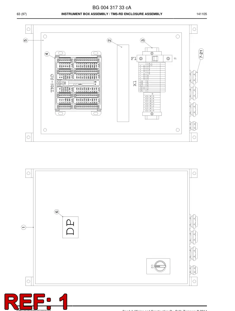 10550008a 105 500 08a Cabinet - Sandvik Technical Drawing
