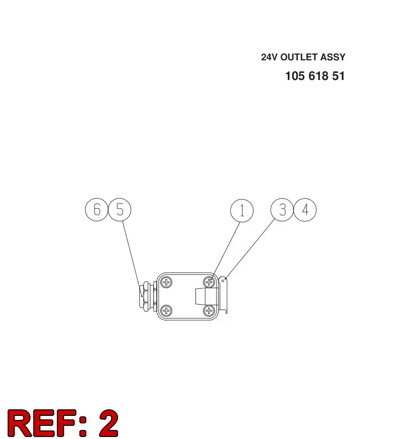10561988 105 619 88 24V OUTLET BOX HOLES - Sandvik Technical Drawing