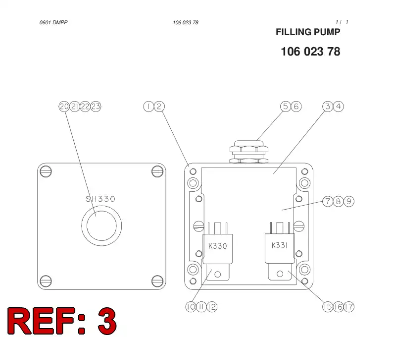 10605148 106 051 48 HYDR.OIL CIRCUIT DIAGRAM - Sandvik Technical Drawing