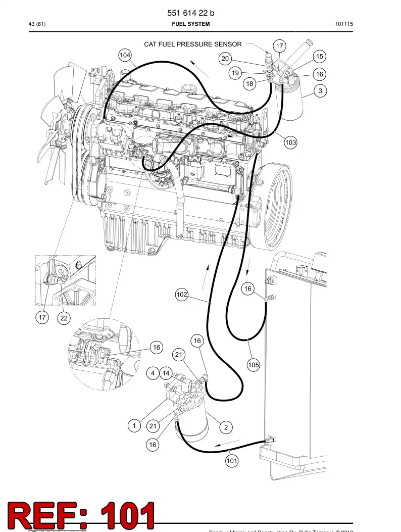 10607858a 106 078 58a HARNESS FOR FUEL PRESS. SENSOR - Sandvik Technical Drawing