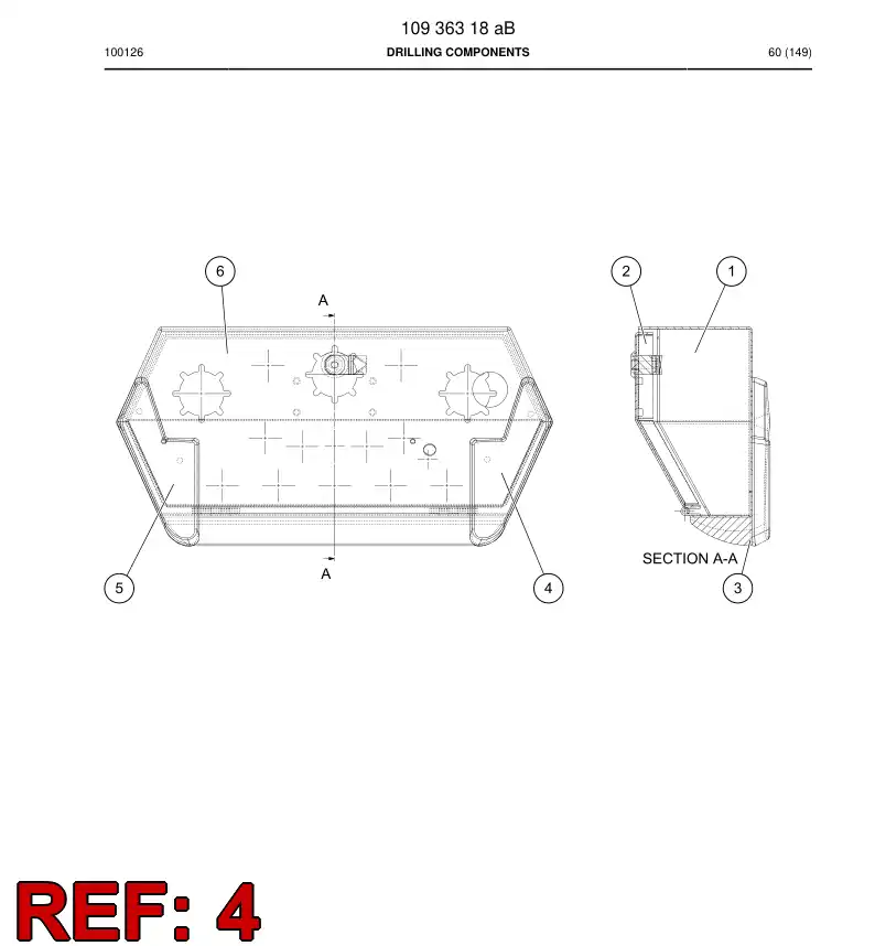 10613718 106 137 18 Armrest - Sandvik Technical Drawing