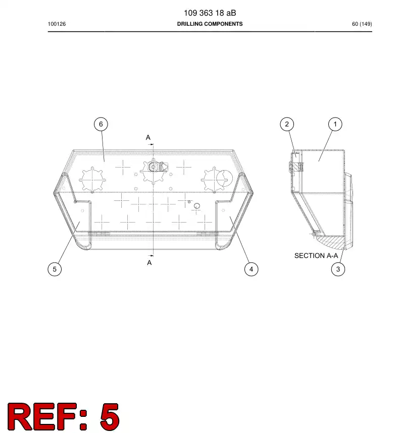 10613848 106 138 48 Armrest - Sandvik Technical Drawing