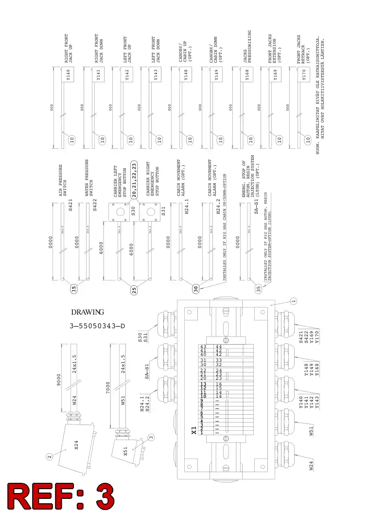10614161 106 141 61 CABLE ASSEMBLY - Sandvik Technical Drawing