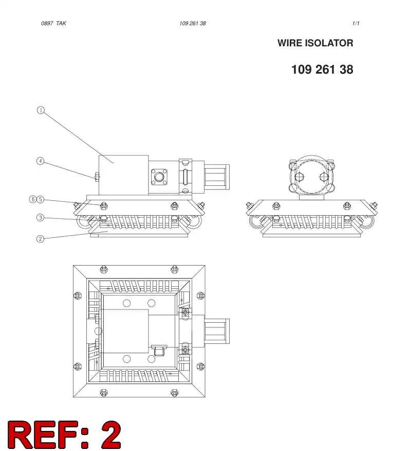 10735138 107 351 38 LOWER CUP (WIRE ISOLATOR) - Sandvik Technical Drawing