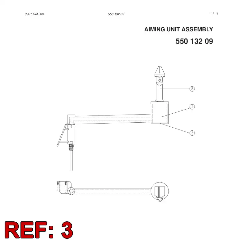 10745318 107 453 18 AIMING UNIT - Sandvik Technical Drawing