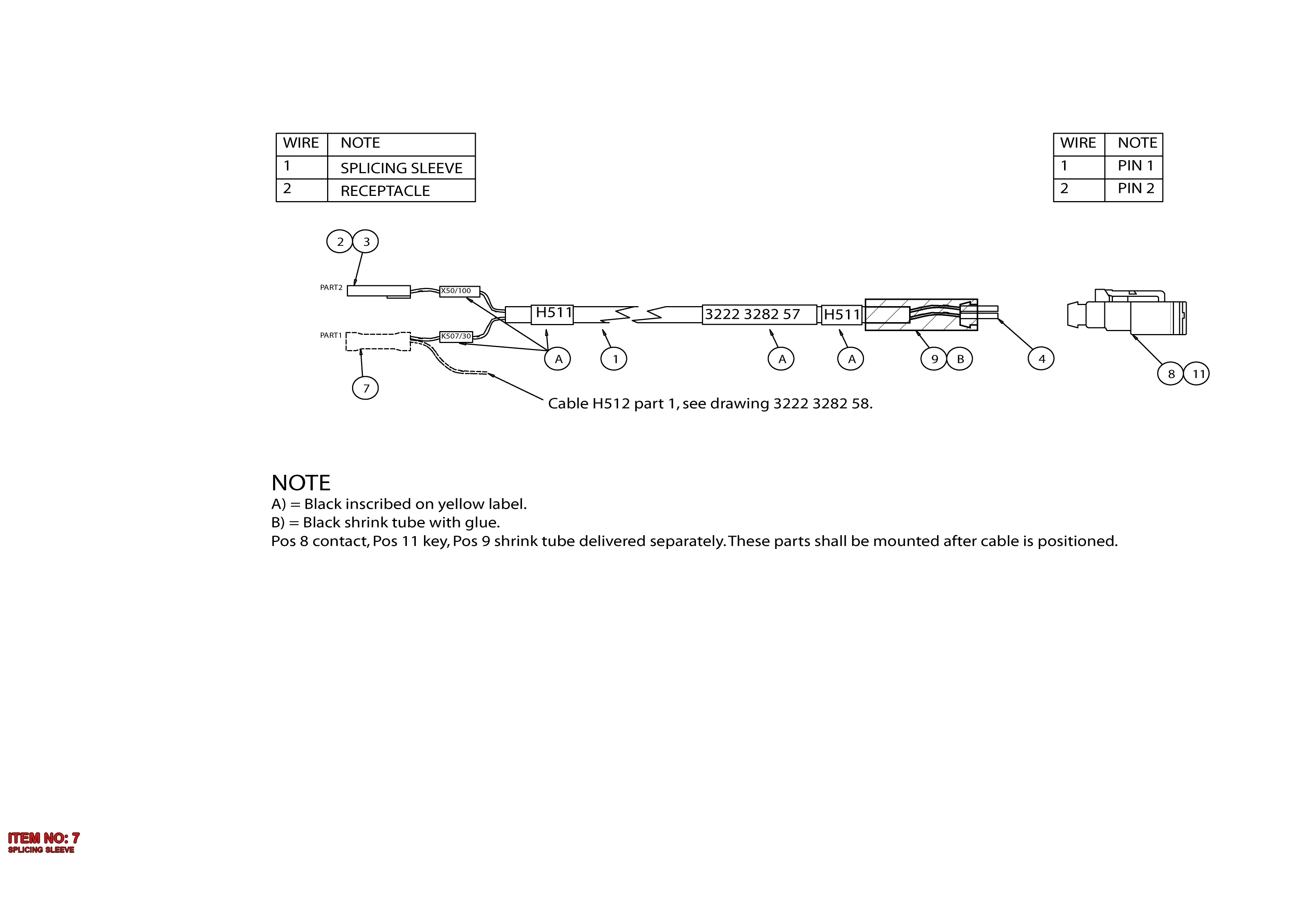 1088 0180 03 SPLICING SLEEVE - Technical Drawing