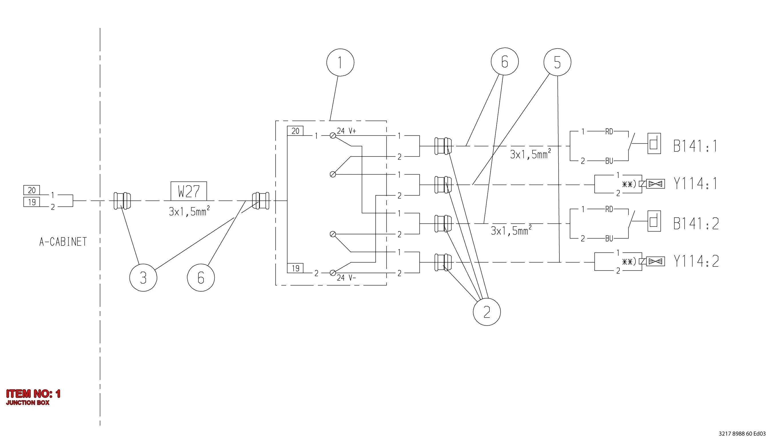 1089 0227 01 JUNCTION BOX - Technical Drawing