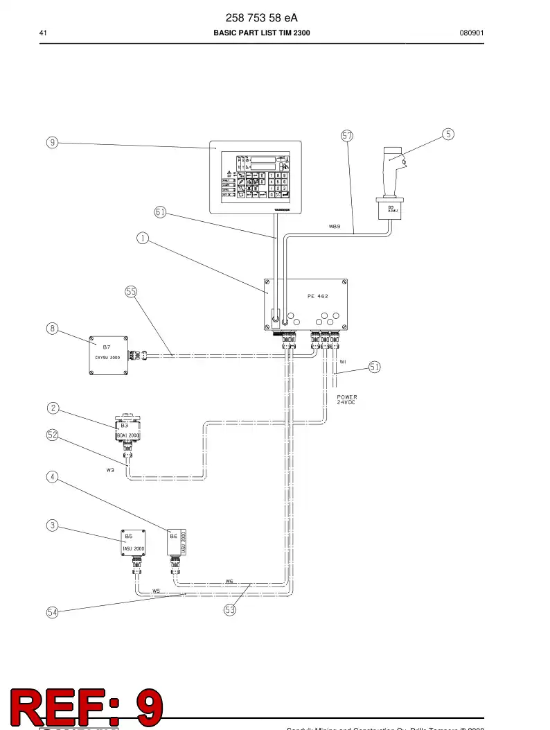 10933398b 109 333 98b KEYBOARD - Sandvik Technical Drawing