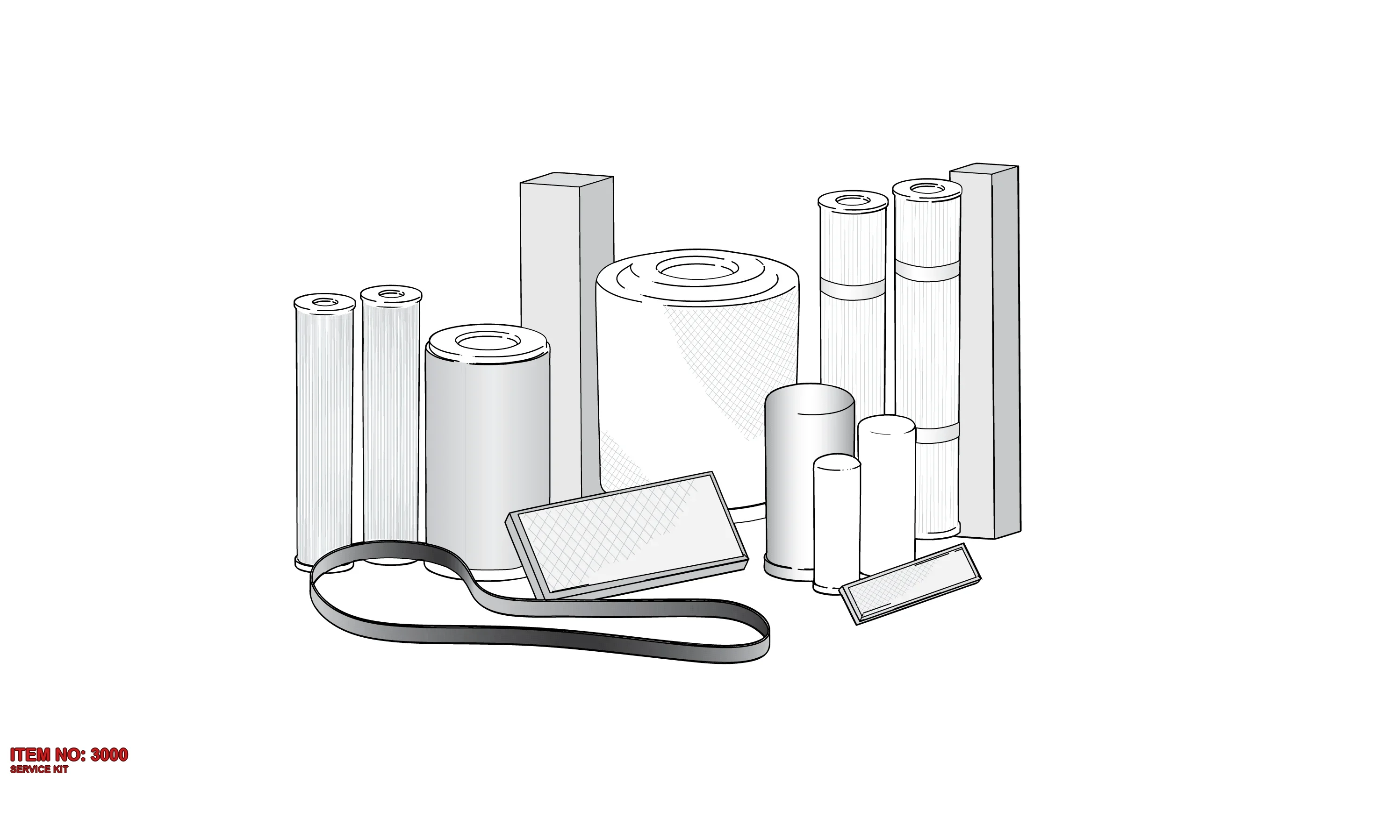 1250 0654 37 SERVICE KIT - Technical Drawing