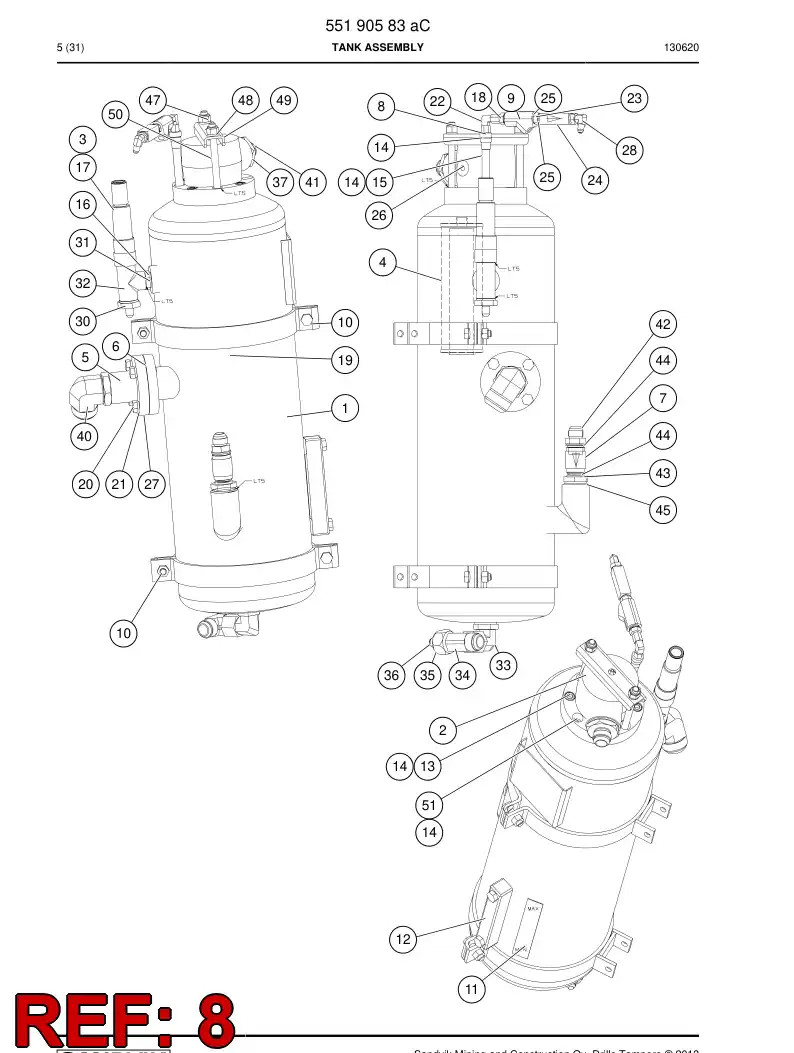 13298038b 132 980 38b DRAIN PIPE - Sandvik Technical Drawing