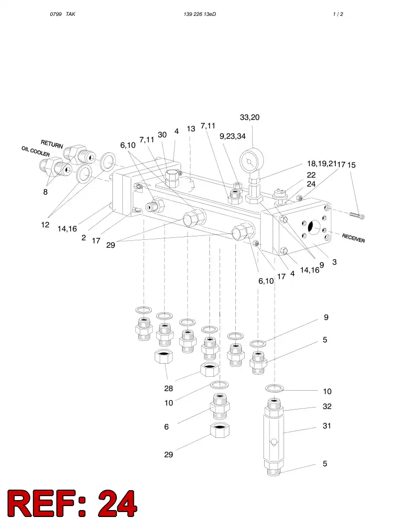 13358318 133 583 18 Reducer, Tube End - Sandvik Technical Drawing