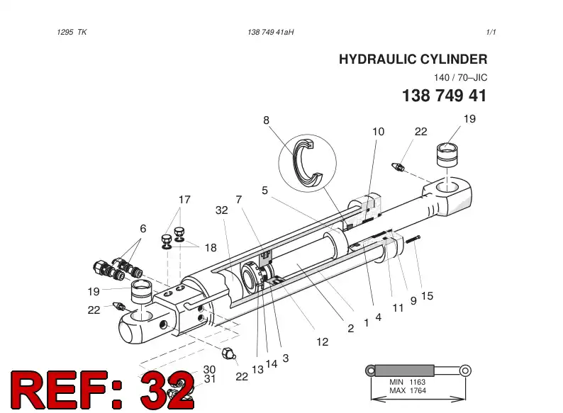13388708 133 887 08 BUSHING - Sandvik Technical Drawing