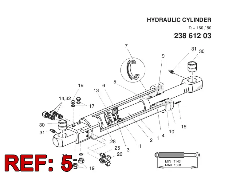 13394398 133 943 98 LIMIT BUSHING - Sandvik Technical Drawing