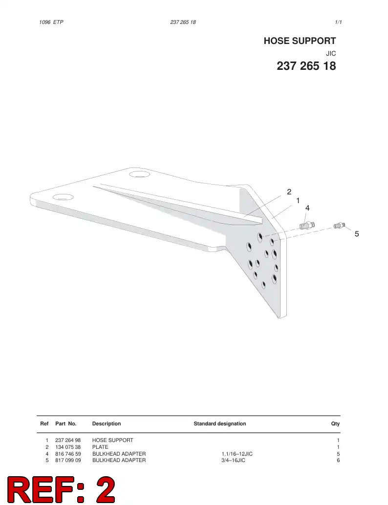 13407538 134 075 38 PLATE - Sandvik Technical Drawing