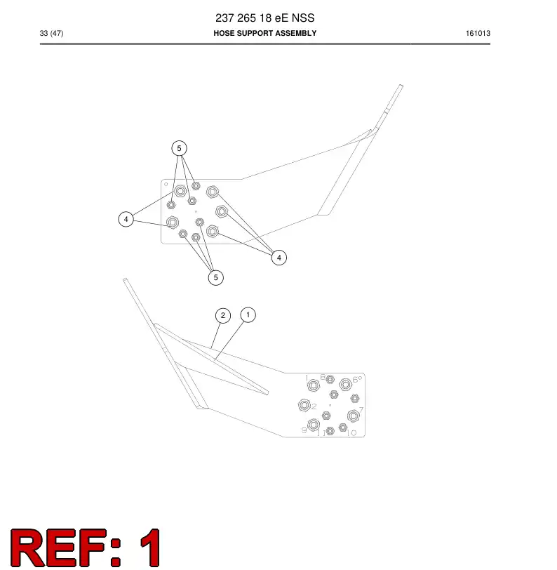 13407538b 134 075 38b Plate, Backing - Sandvik Technical Drawing