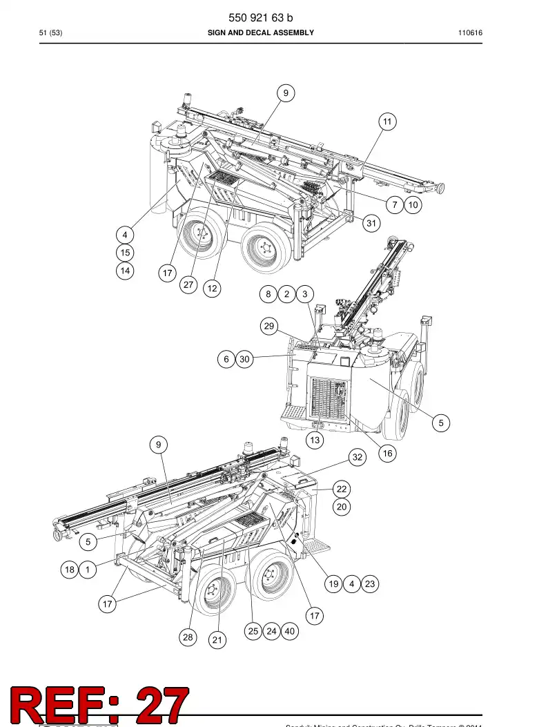 13419736a 134 197 36a STICKER - Sandvik Technical Drawing
