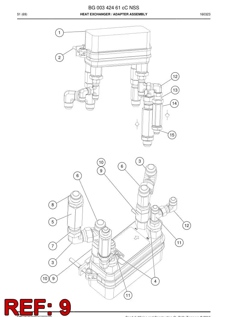 13432038b 134 320 38b Adapter, Hydraulic - Sandvik Technical Drawing