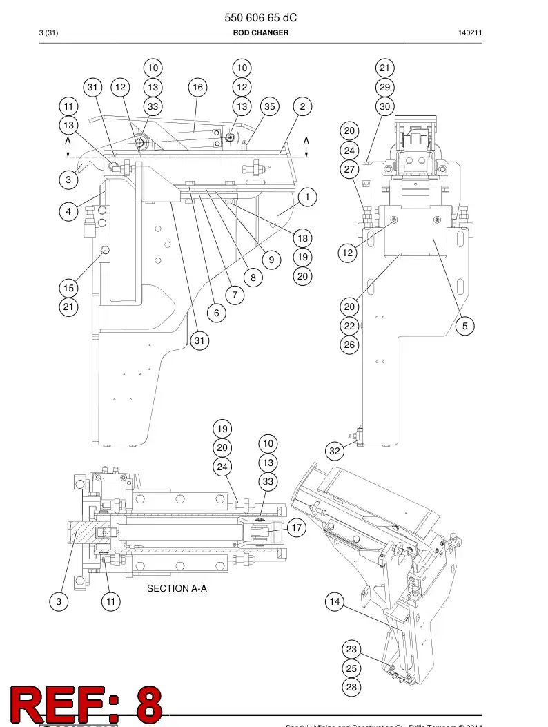 13438808b 134 388 08b SHIM MOVEABLE JAW - Sandvik Technical Drawing
