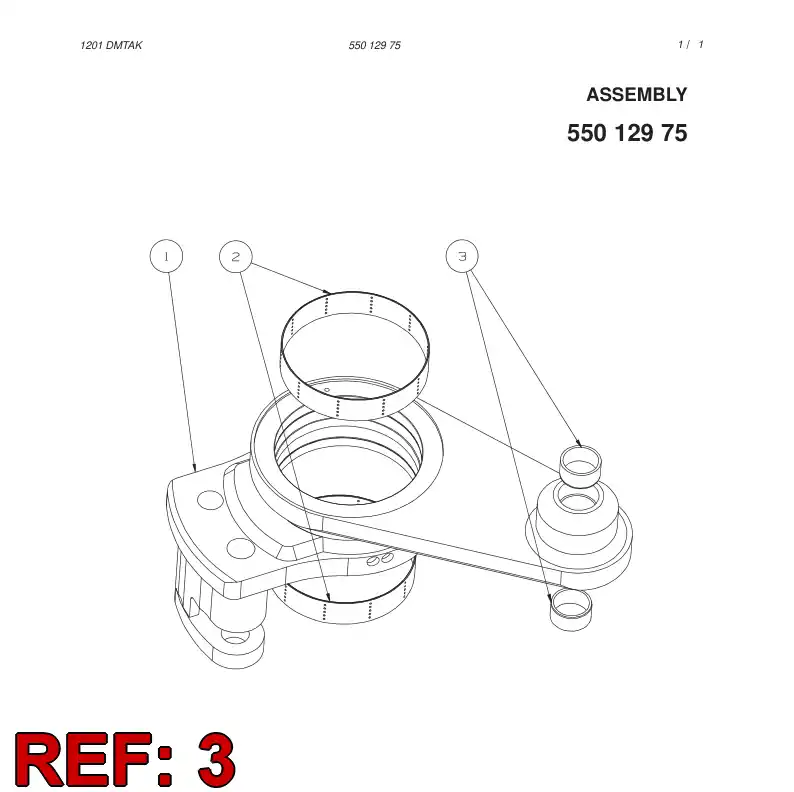 13442198 134 421 98 Bushing, Bearing - Sandvik Technical Drawing