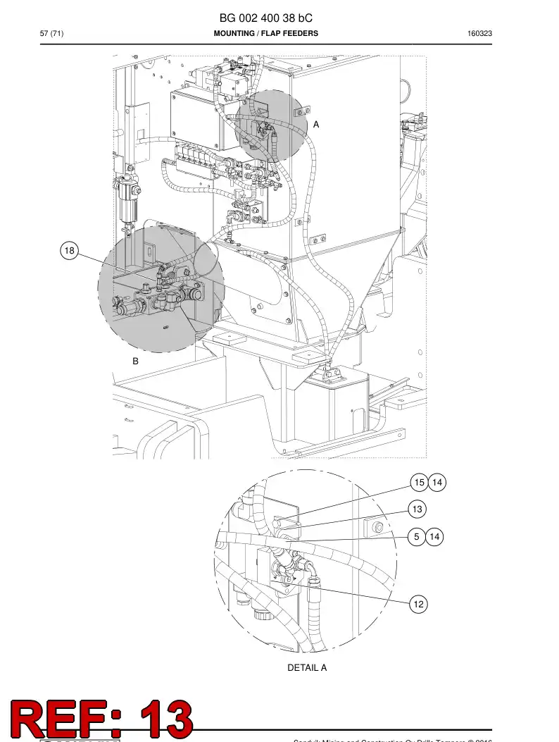 13491118a 134 911 18a BLOQUE DE SOPORTE - Sandvik Technical Drawing