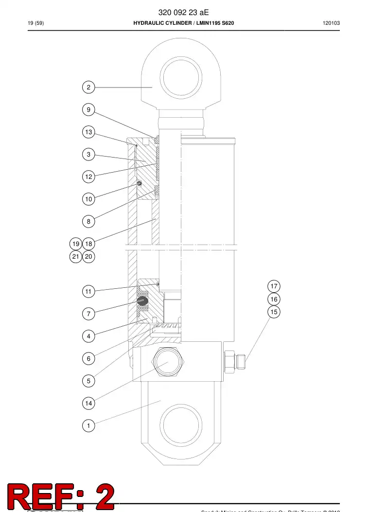 13512408 135 124 08 Rod end - Sandvik Technical Drawing