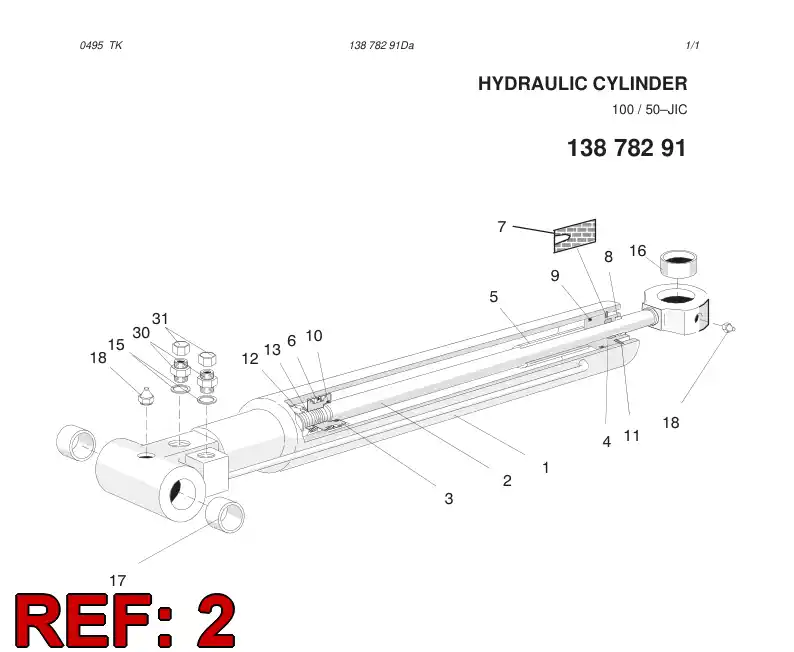 13512788 135 127 88 PISTON ROD - Sandvik Technical Drawing