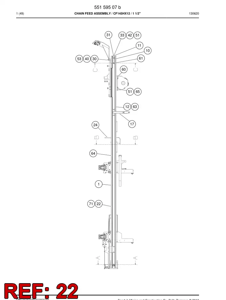13628928a 136 289 28a Shaft - Sandvik Technical Drawing