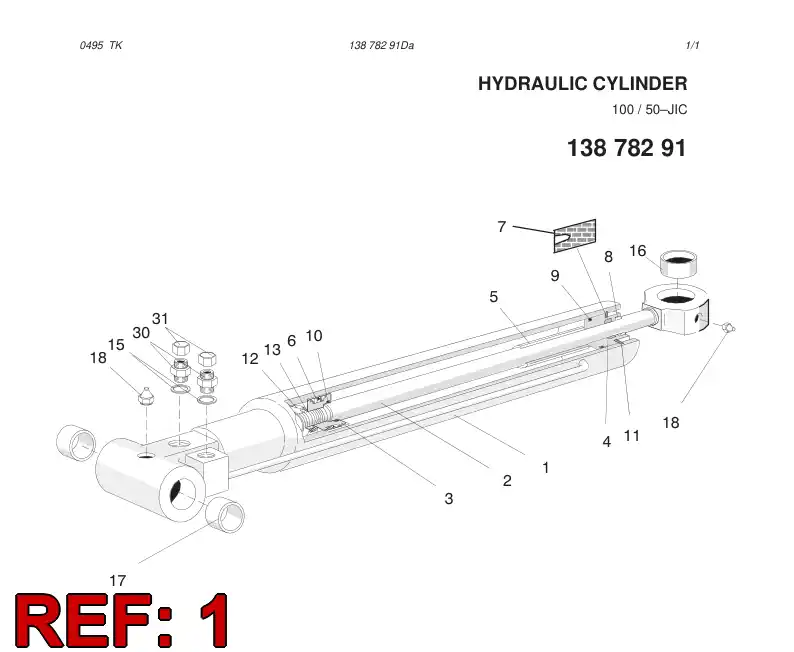 13689878 136 898 78 SYLINDER TUBE - Sandvik Technical Drawing