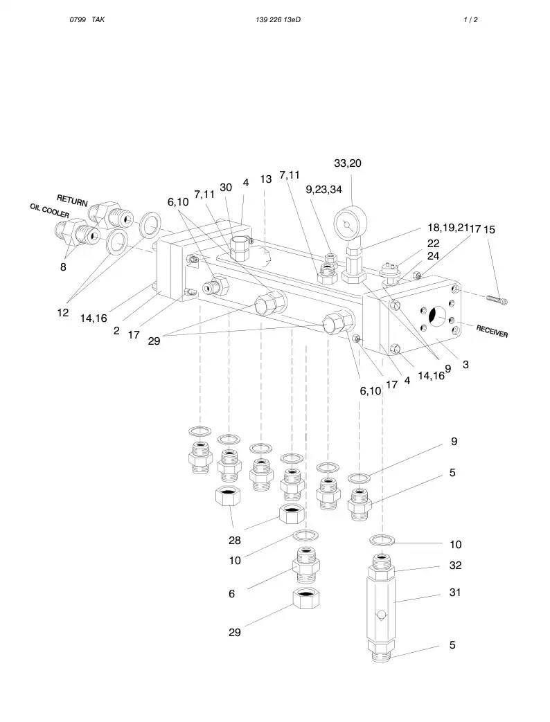 13776264fD 137 762 64fD SOLENOID VALVE ASSY - Sandvik Technical Drawing