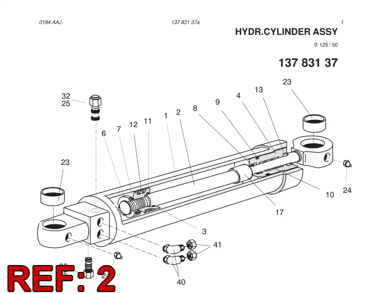 13782388 137 823 88 PISTON ROD - Sandvik Technical Drawing