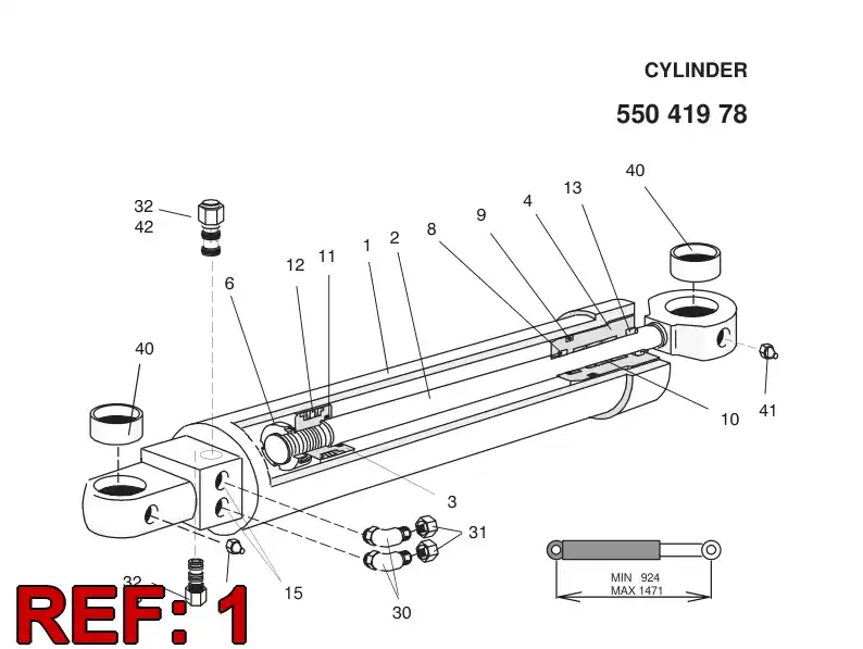 13787608 137 876 08 Tube, Cylinder - Sandvik Technical Drawing