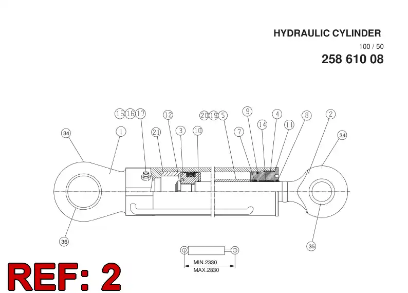 13787868 137 878 68 Rod, PISTON - Sandvik Technical Drawing