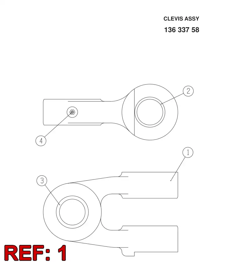 13789888 137 898 88 CLEVIS - Sandvik Technical Drawing